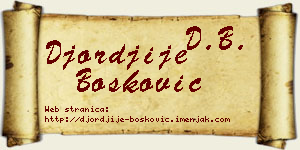 Đorđije Bošković vizit kartica